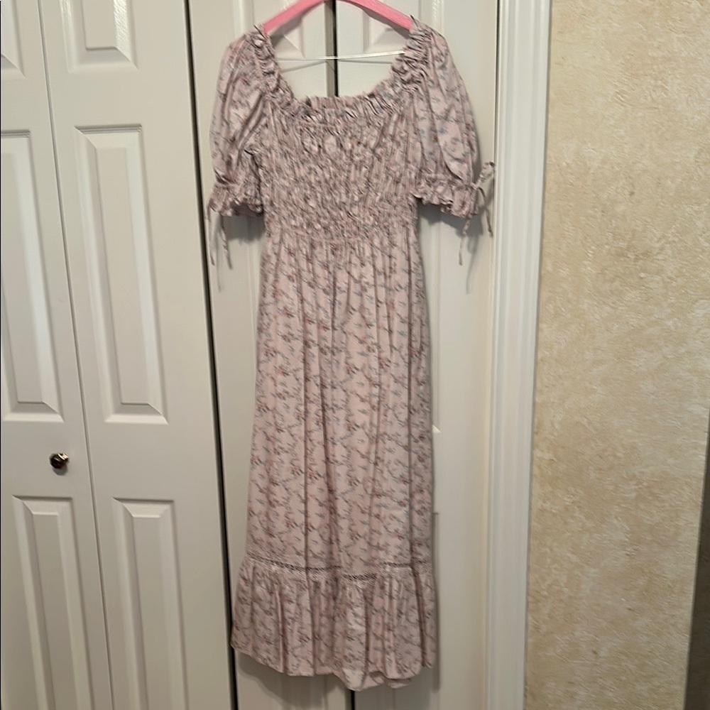 Floral Pink Smocked Dress
